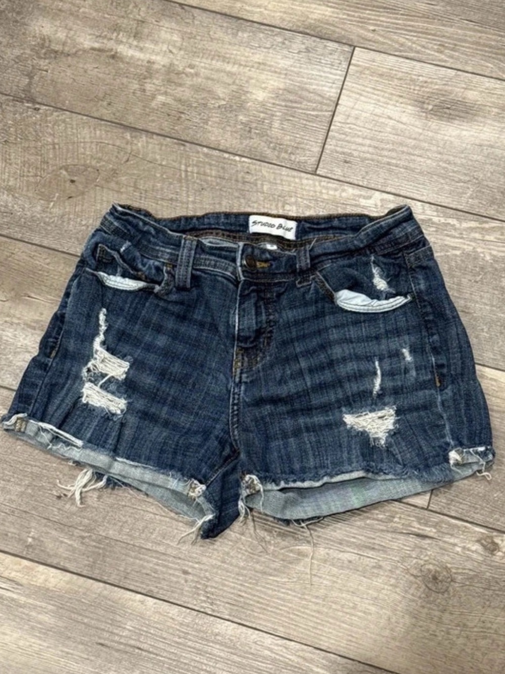 Studio Blue Distressed Denim Shorts Size 25